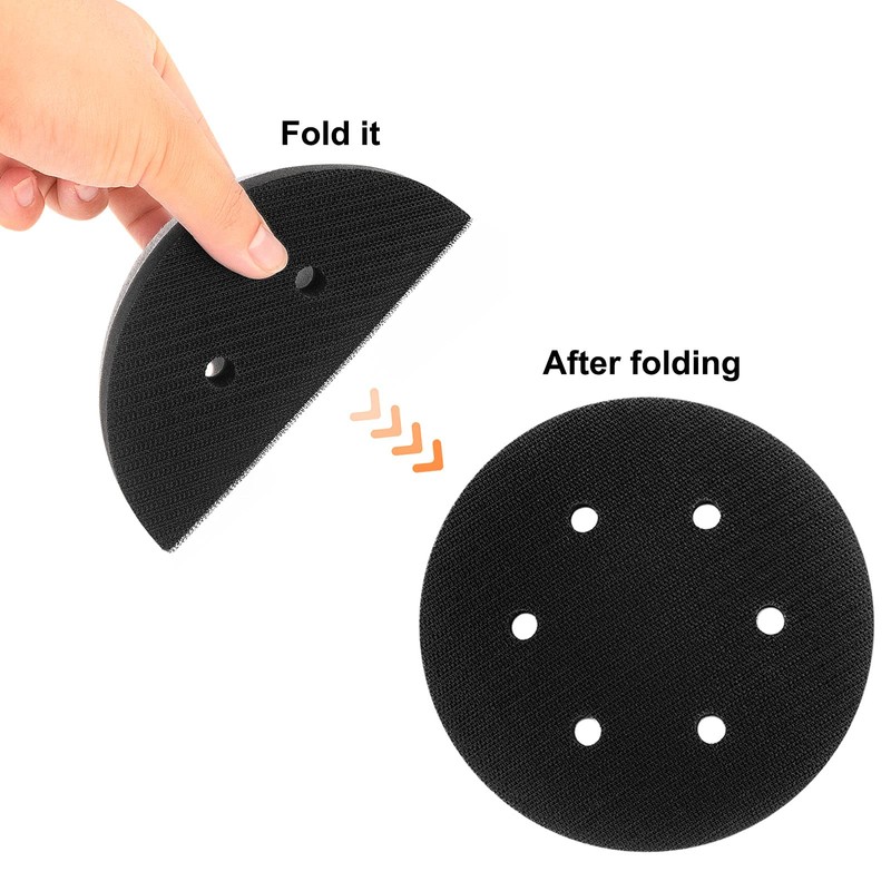 5 Pack 6 Inch 6 Hole Hook and Loop Soft