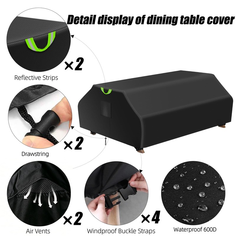 ZUYIYI Picnic Table Cover,Fits 6ft Picnic Tables,Outdoor Picnic Bench Cover