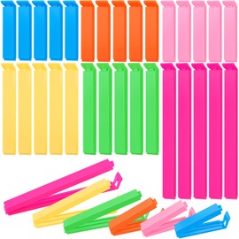 30 Stück Verschlussclips Caianwin 7/11/14 cm Verschlussklammern 6 Farben Tütenclips Wiederverwendbar Klammern Klipser für Tüten Frischhaltung und Lagerung von Lebensmitteln