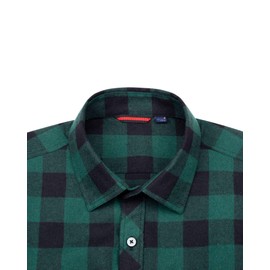 Alimens & Gentle Men's Button Down Regular Fit Long Sleeve Plaid Flannel Casual Shirts Green Black