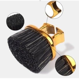 Cepillo Profesional Para Barba Con Agarradera Anillo Barber Dorado                                                                                    