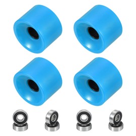 PATIKIL 70mm Skateboard Wheels 1 Set 78A Hardness Street Wheels PU Cruiser Wheels with 608RS Bearings for Skateboards Replacement, Blue