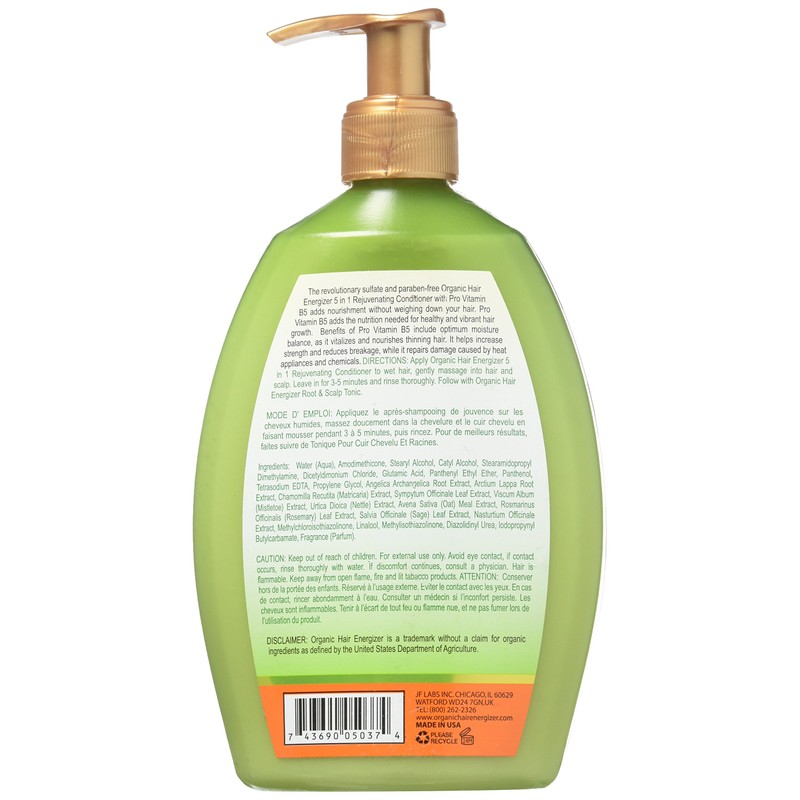 Organic Hair Energizer 5 in 1 Rejuvenating Conditioner with Pro