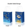 CRAWPROP 12PCS Blue Eid Mubarak Party Paper Bags Candy Gift