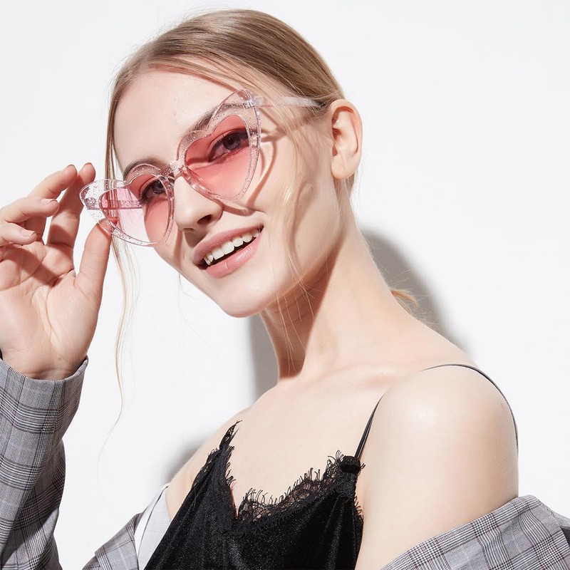 Heart Sunglasses, Heart Shaped Party Sunglasses (Pink)