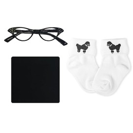 Hip Hop 50's Shop 50's 3 Piece Costume Accessory Set for Kids Toddler and Child (Black, Toddler)