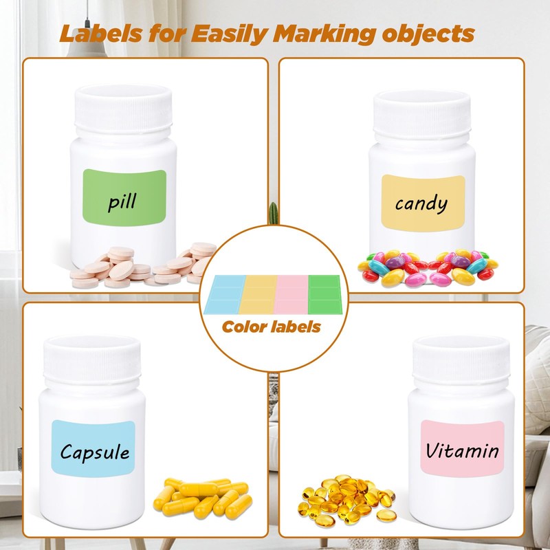 10 Pack Travel Pill Bottles - White Food Grade Plastic