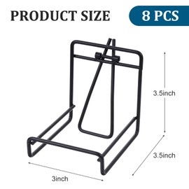 Tolare 8 Pack Black Metal Coaster Holders, Round Square, Accommodates 6 Coasters, Minimalist Design, Easy Storage