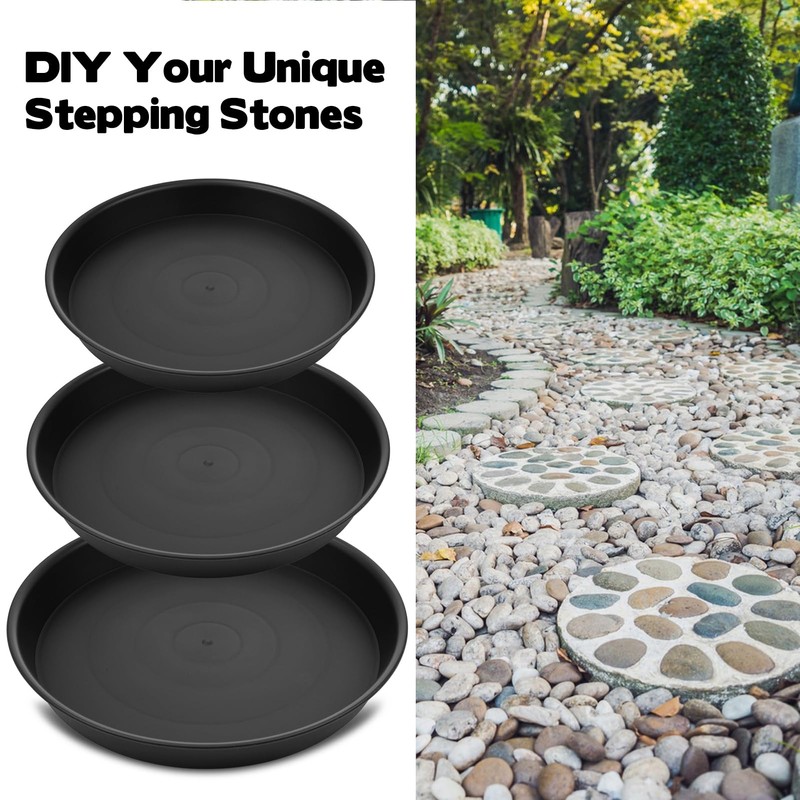 3 Size Round Stepping Stone Molds, 8.8''/10''/ 11.2'' Reusable Concrete
