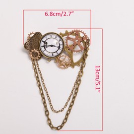 BLESSUME Unisex Steampunk Brooch Lapel Pin (D)
