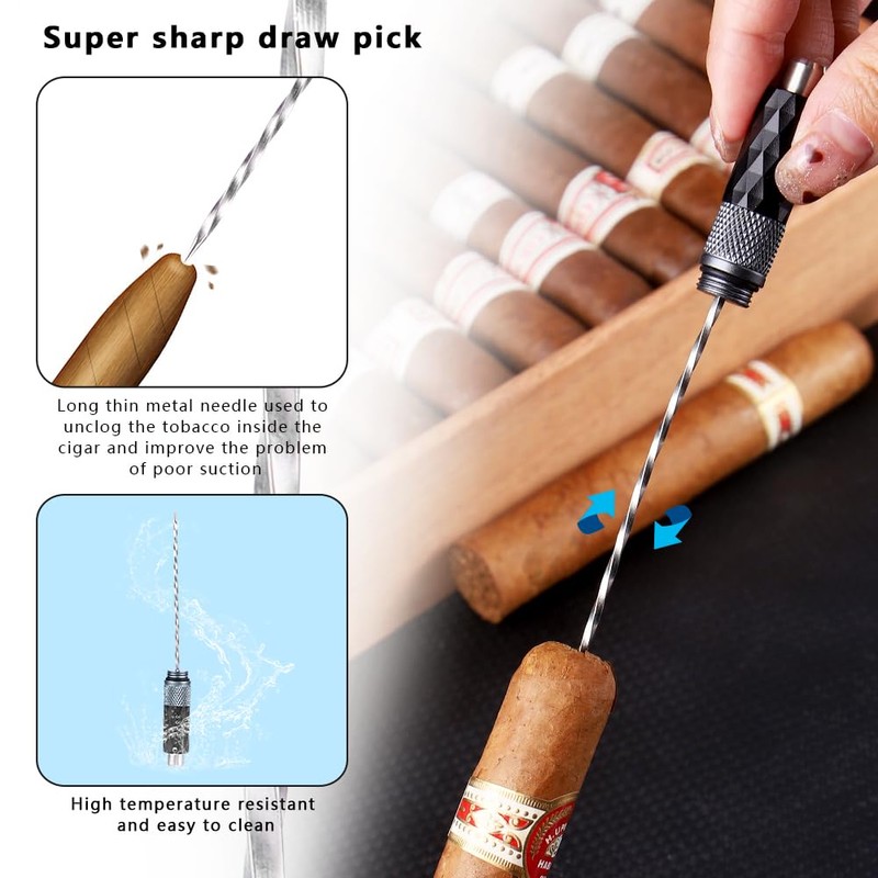 KEENSUN 4-in-1 Cigar Punch Tool Set with 2 Size Cigar