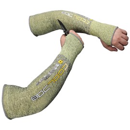 COOLJOB A6 Cut Resistant Sleeves for Garden Pruning Pet Handling, 18” Protective Arm Cover UPF50+ UV Sun Protection for Men Women, Thin Skin Approved Work Protector for Gardener Farmer, Small, 1 Pair