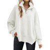 Lynkiss Women's Oversized Sweater Long Sleeve 1/4 Zipper Collar Drop