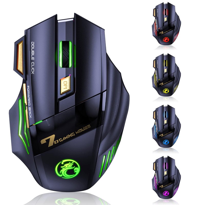 VEGCOO Wireless Gaming Mouse, Rechargeable Silent Wireless Mouse with 4800