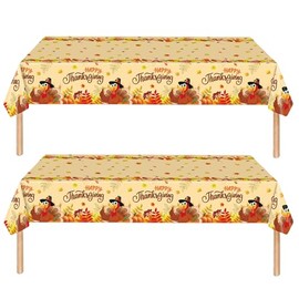 ZSYIULIA 2Pcs Thanksgiving Party Tableware Decorations for Boys Birthday,Thanksgiving Autumn Party Decorations Table Cloth for Thanksgiving Theme Table Party Favor