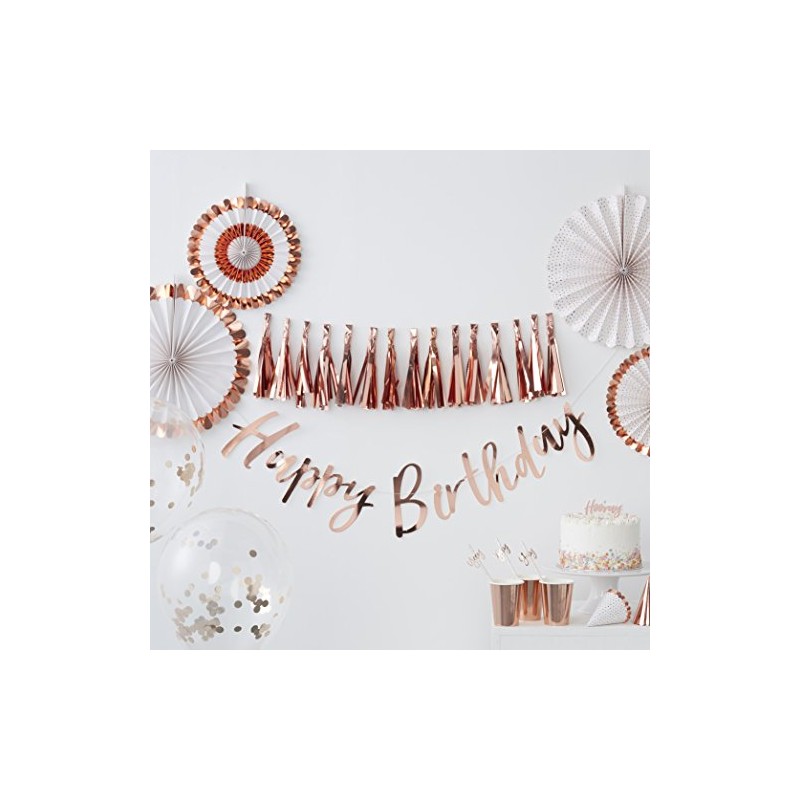 Ginger Ray Rose Gold Foiled Party Paper Cups Tableware -