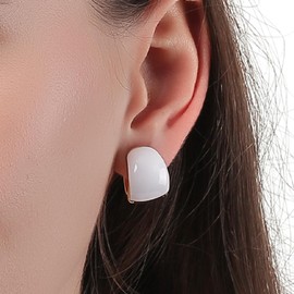 ToHeart 14k Gold Metal Huggie Hoop Earring, Minimalist Design Jewelry Gift