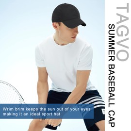 TAGVO Baseball Cap Women's Summer Quick Drying Mesh Breathable Baseball Cap Outdoor Sun Protection Summer Cap Unisex Adjustable Baseball Cap Sports Cap, A-Black-01