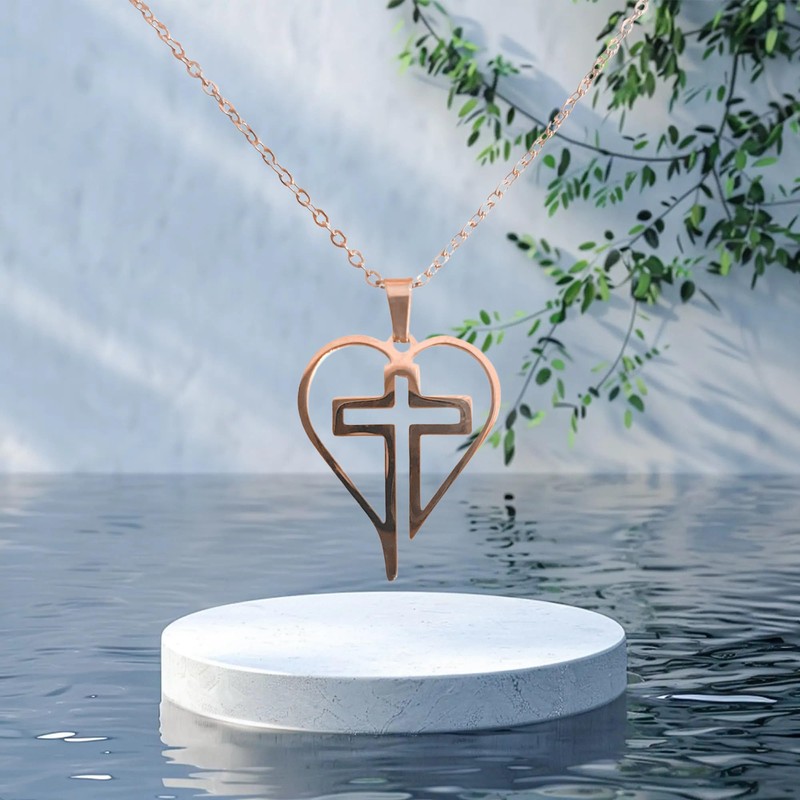 Collares de Mujer de Corazón Acero Inoxidable Cadena con Dije