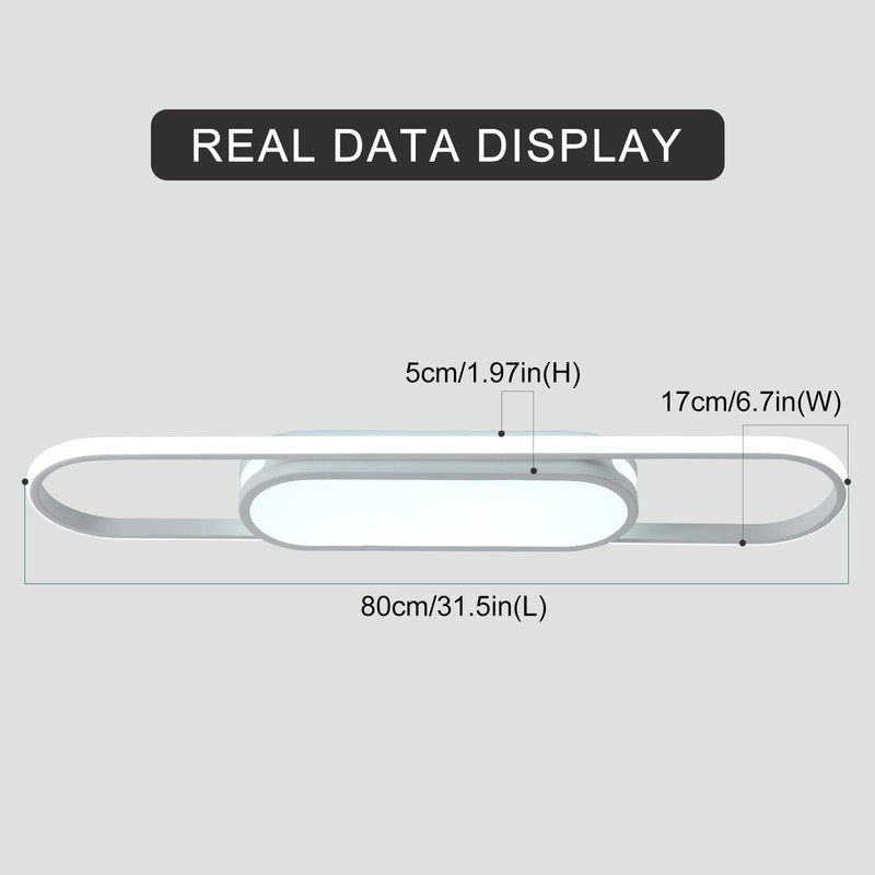 Qcyuui Modern LED Ceiling Light,Dimmable Linear Ceiling Lamp,31.5in Kitchen Lighting