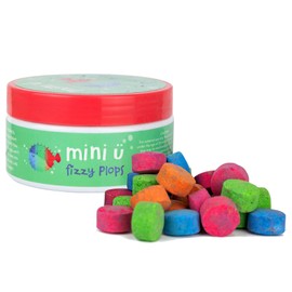 Mini U Bath Fizzy Plops for Kids - 40 x Mixed Colour Tablets, Vegan, Non-Toxic - Gentle on Skin, Mess-Free & Stress Free - Ideal Christmas Stocking Filler Gift for Kids Bathtime
