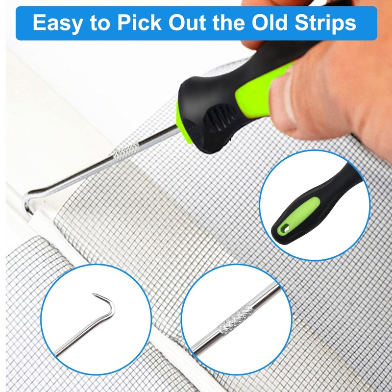 Window Screen Repair Kit Mesh Screen Spline Roller Repair Tools