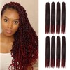 Passion Twist Hair 8 Packs Water Wave Crochet Hair for Long Bohemian Hair Braiding Hair Crochet Hair Synthetic Hair Extensions (Tbug Passion Twist Hair, 18 Inches)