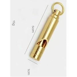 2Pcs Golden Metal Emergency Whistles with Keyring,Lifeguard Safety Whistle Keychain for Camping Hiking Dog Train Couching,Outdoor Loud Sound SOS Survival Kit,Coach and Referee Gear Best Rescue Whistle