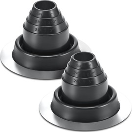 Yaocom Yaocom 2 Pcs #2 Metal Roof Pipe Flashing Vent Boot for EPDM Pipe OD 1-3/4" to 3-1/4" Roof Jack Pipe Boots,6-1/4" Inch in Base Diameter
