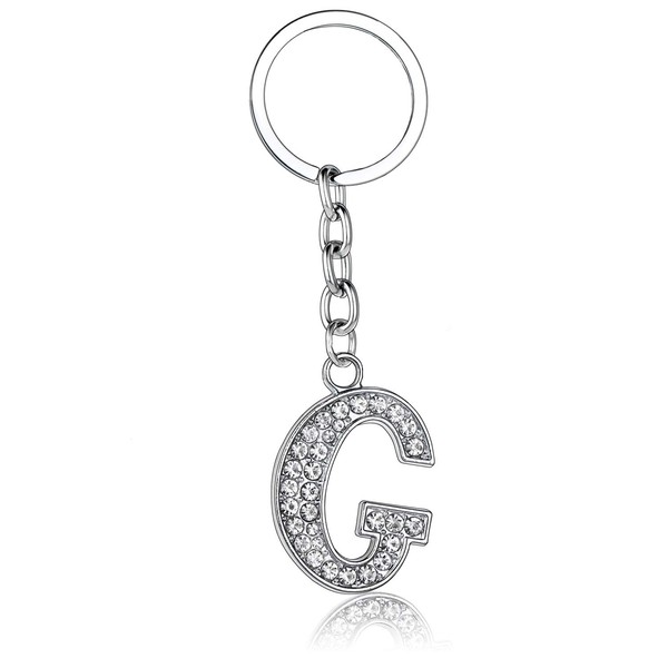 BESPMOSP A-Z Letter Keychain Keyring Crystal Shiny Family Best Friend