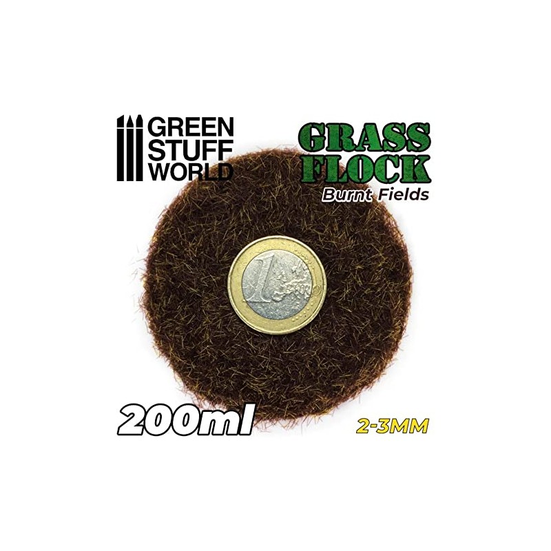 Green Stuff World Static Grass Flock (Burnt Fields 200ml 11149)