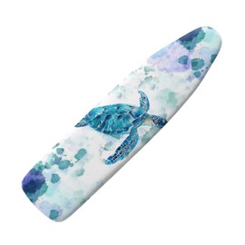 Hinthetall Boho Sea Turtle Ironing Board Cover and Pad Heat Resistance & Resist Scorching Ironing Board Covers with Padding for Standard Size 15×54 Inch Ironing Board with Elastic Fastener Straps