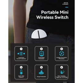 Wireless Switches for Lights, ELECTOP Magnetic Multi Way Remote Control Light Switch, No Wire, 1300 FT Long Range Wireless Panel Switch for LED Bulbs, Ceiling Lights, Lamp, Fans