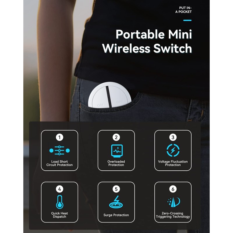 Wireless Switches for Lights, ELECTOP Magnetic Multi Way Remote Control