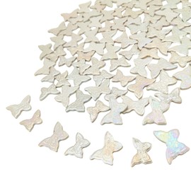 500g Butterfly Ceramic Rainbow Mosaic Tiles,Mixed Iridescent Mosaic Pieces for DIY Craft,Plates, Flowerpots,Coaster,Vases Cups,Mosaic Handmade Home and Outdoor Decor (Rainbow White)