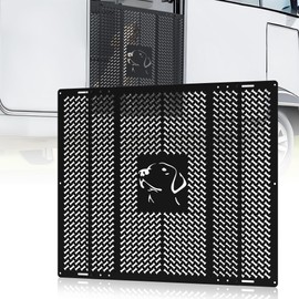 SnowyFox Aluminum RV Screen Door Protector for Dogs, RV Entry Screen Door Grille Adjusts from 18"- 31.8", Heavy Duty Screen Door Pet Protector Guard, Black