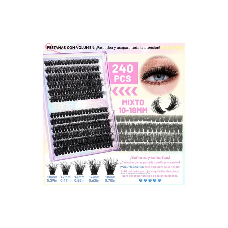 Kit De Extensiones De Pestañas De Alta Capacidad,972 Pcs