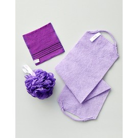 Weishin [웨신] 샤워타월 3종 세트 (샤워볼+샤워타올+때타올) [Weishin] Shower Towel 3-Piece Set (Shower Ball + Shower Towel + Exfoliating Towel)