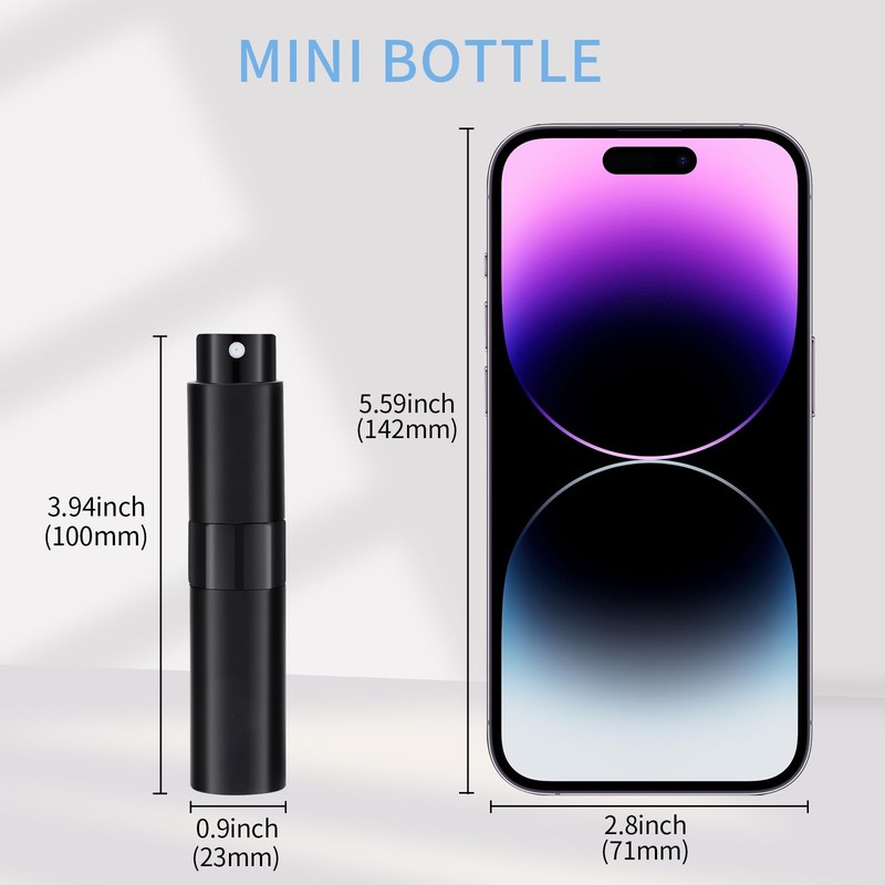 Putmhim 3Pcs 8ml Cologne Travel Bottle, Perfume Atomizer, Refillable Perfume