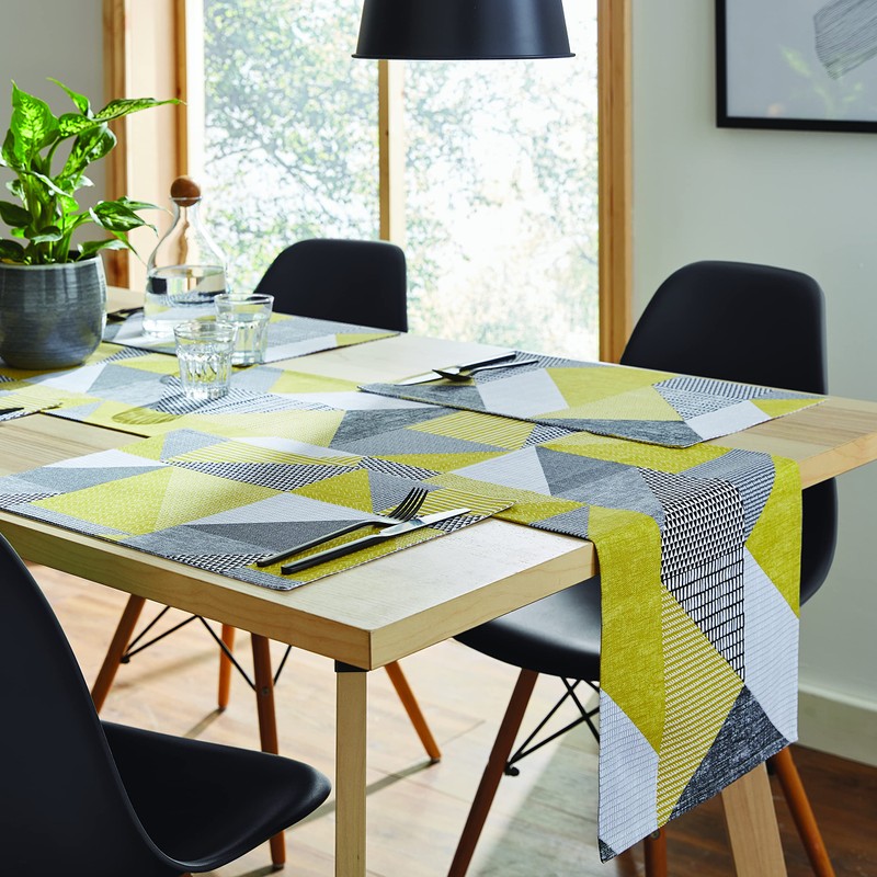 Catherine Lansfield Dining Larsson Geo Cotton 33x220 cm Table Runner