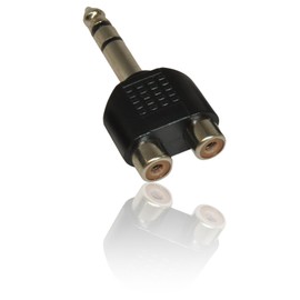 CDL Micro 5055313629016 6.35 mm Jack to 2 x RCA Left and Right Audio Female Adapter Converter/Splitter
