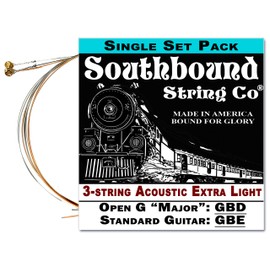 Acoustic Extra-Light 3-String Cigar Box Guitar Strings - Open G/Standard Tuning - GBD/GBE