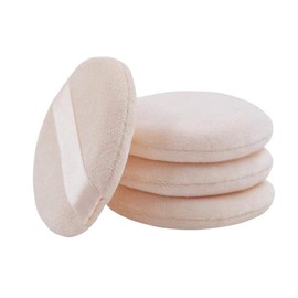 6 Pcs 48 mm Velvet Rounded Satin Band Band Soft Makeup Cosmetic Sponge Loose Powder Puff White