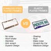 Bling 2PCS Car License Plate Frame, Handcrafted Crystal Stainless Steel