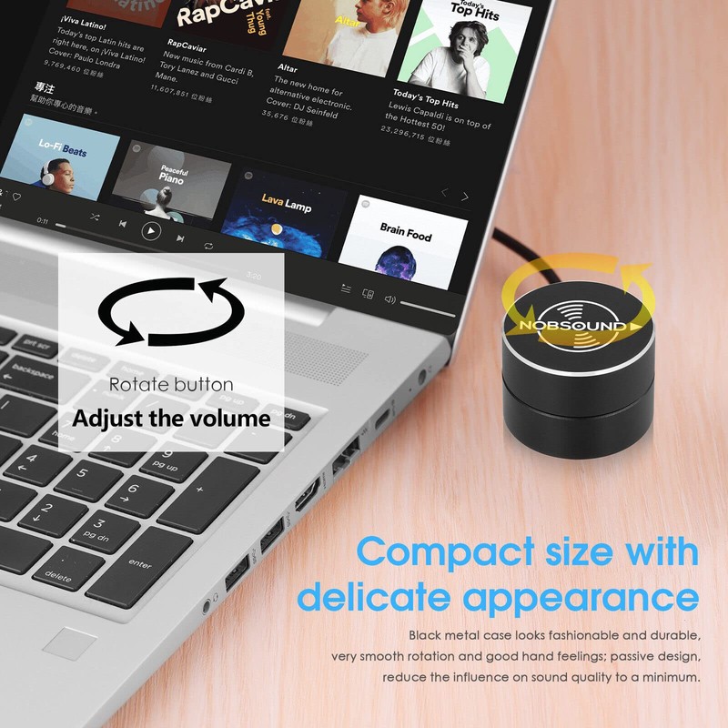 Mini 3.5mm Volume Controller Knob Speaker Audio Adjuster BOX for