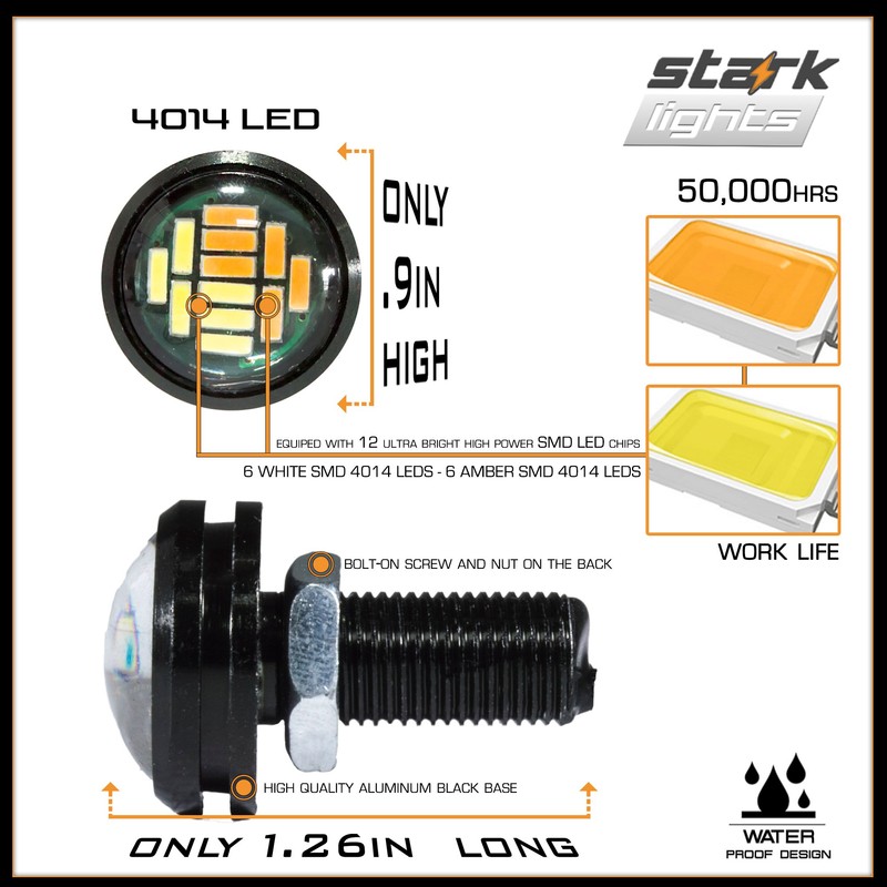 Stark Industries 23mm Eagle Eye Bulb Switchback (White/Amber) light, High