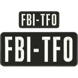 F TFO EMBROIDERY PATCH 4X10 AND 2X5 HOOK ON BACK WHITE ON BLACK