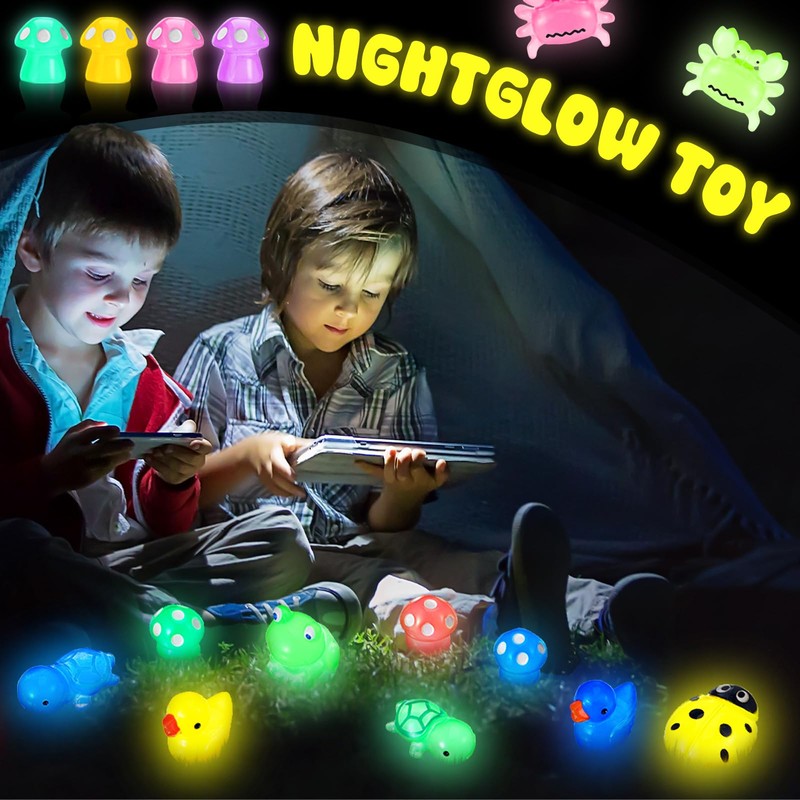 Colingmill 300 Pieces Luminous Mini Resin Animals Figures Glowing Miniature