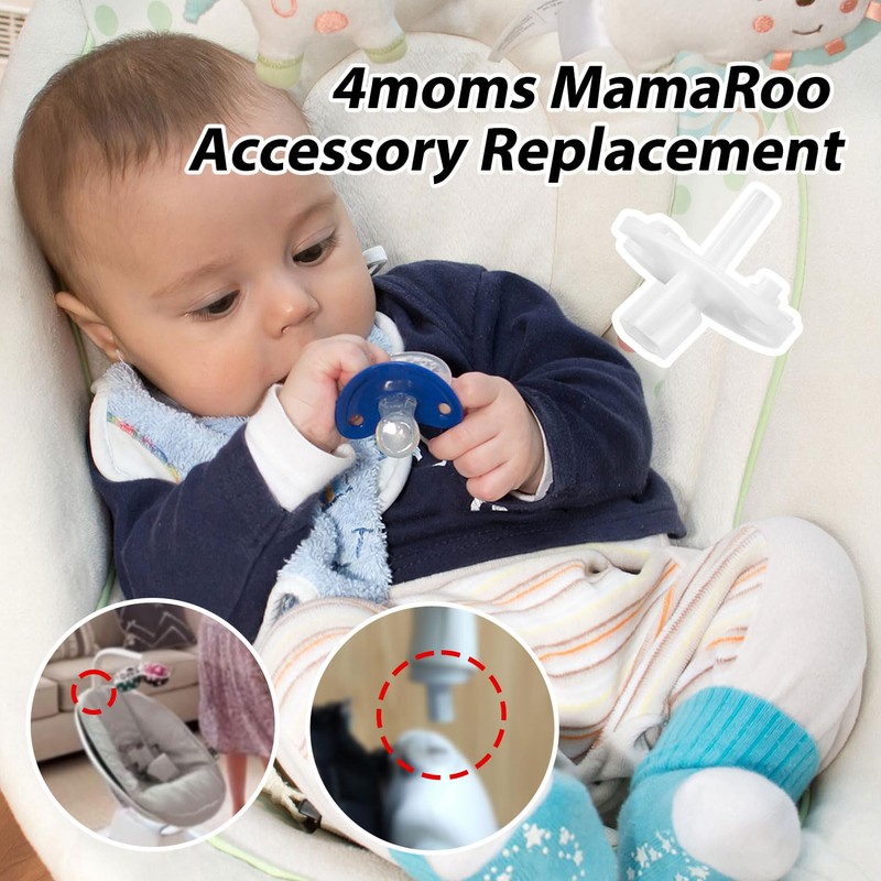 Mobile Connector Replacement for 4moms Mamaroo, Toy Pole Bar Conversion