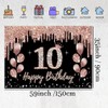 10th Birthday Decorations for Girls, Party Decoration Black and Rose